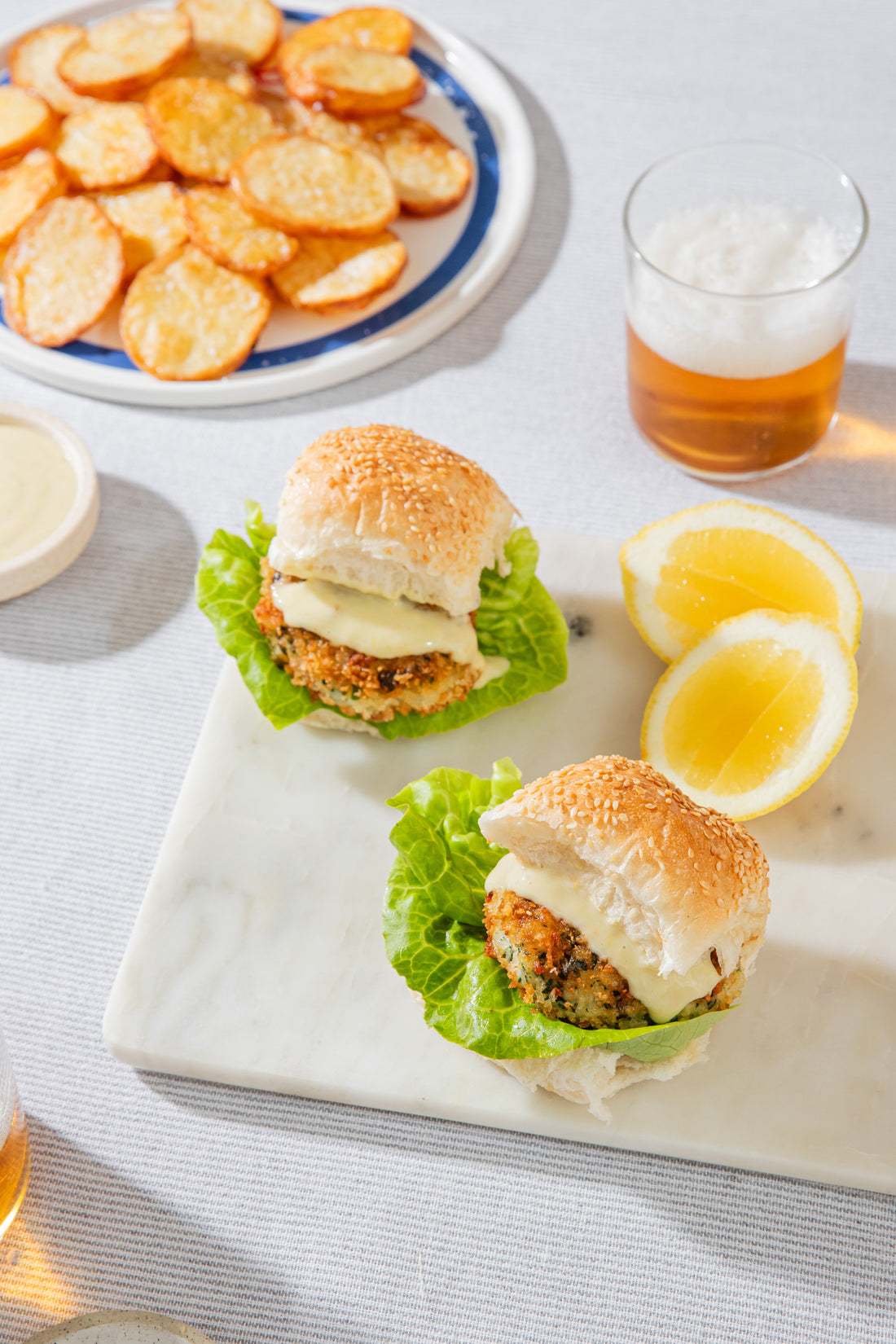 Garlic prawn burgers