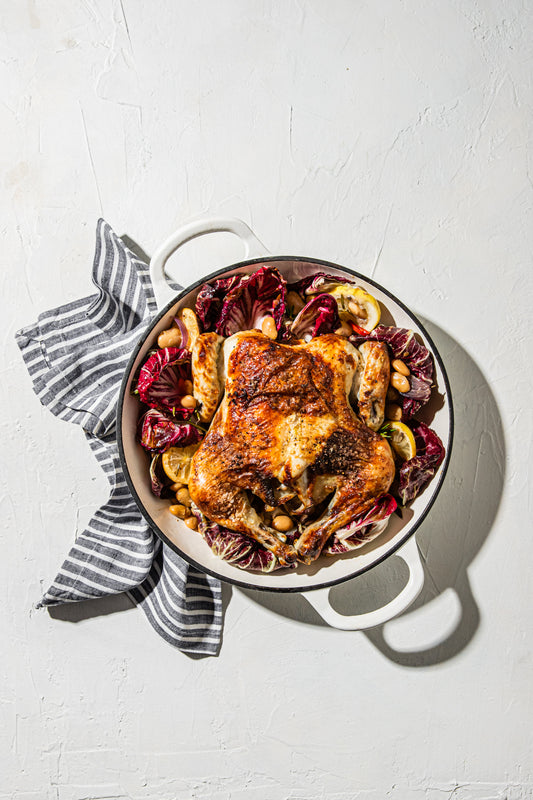 Butterfly chook and butter beans