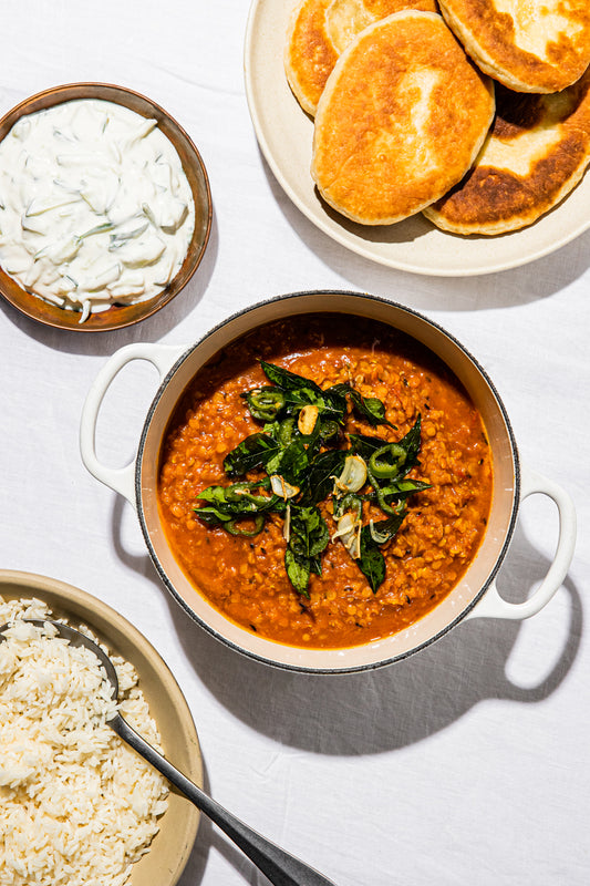 Spiced red lentil dahl