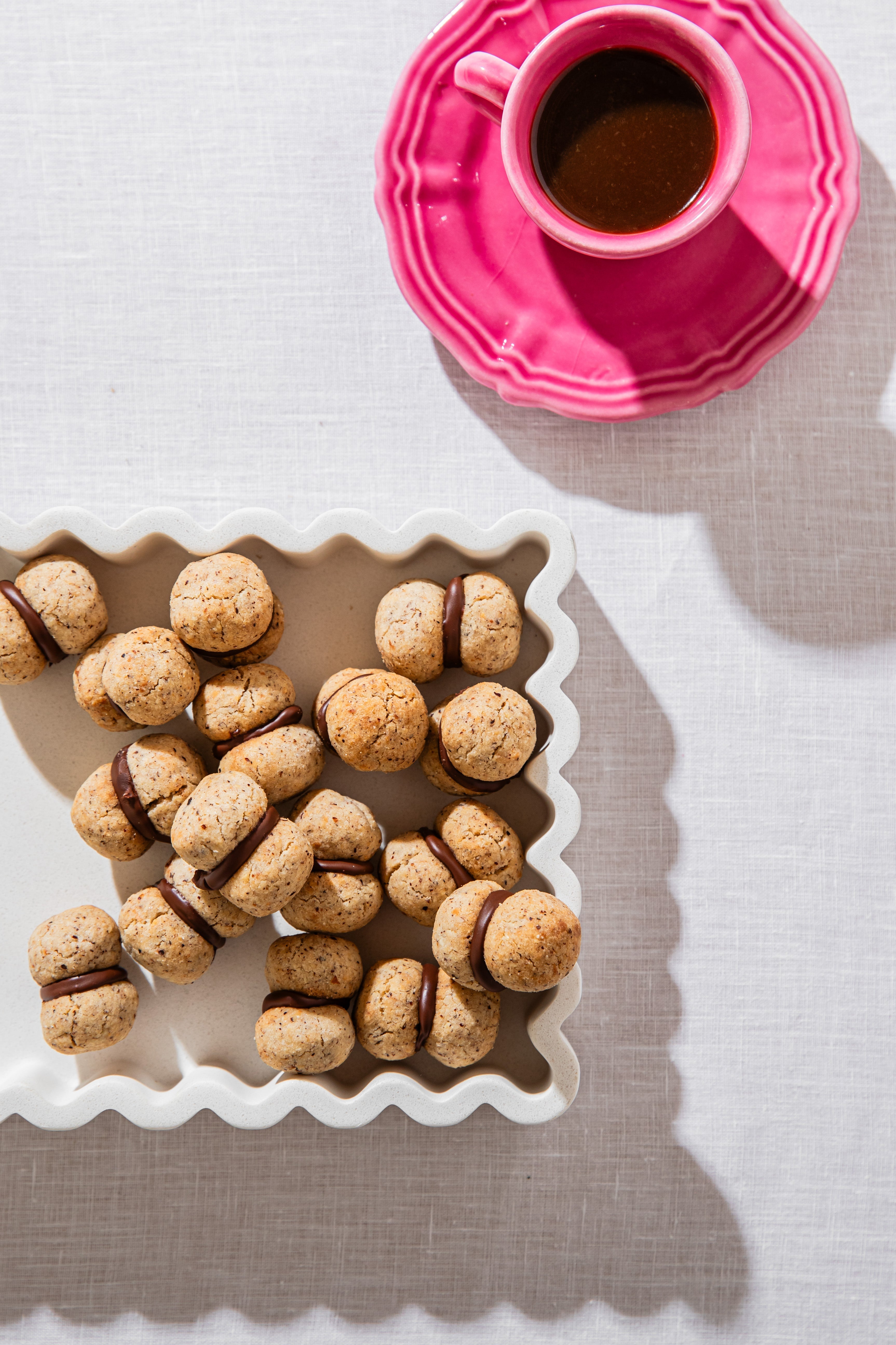 Baci di dama (hazelnut and chocolate cookies)