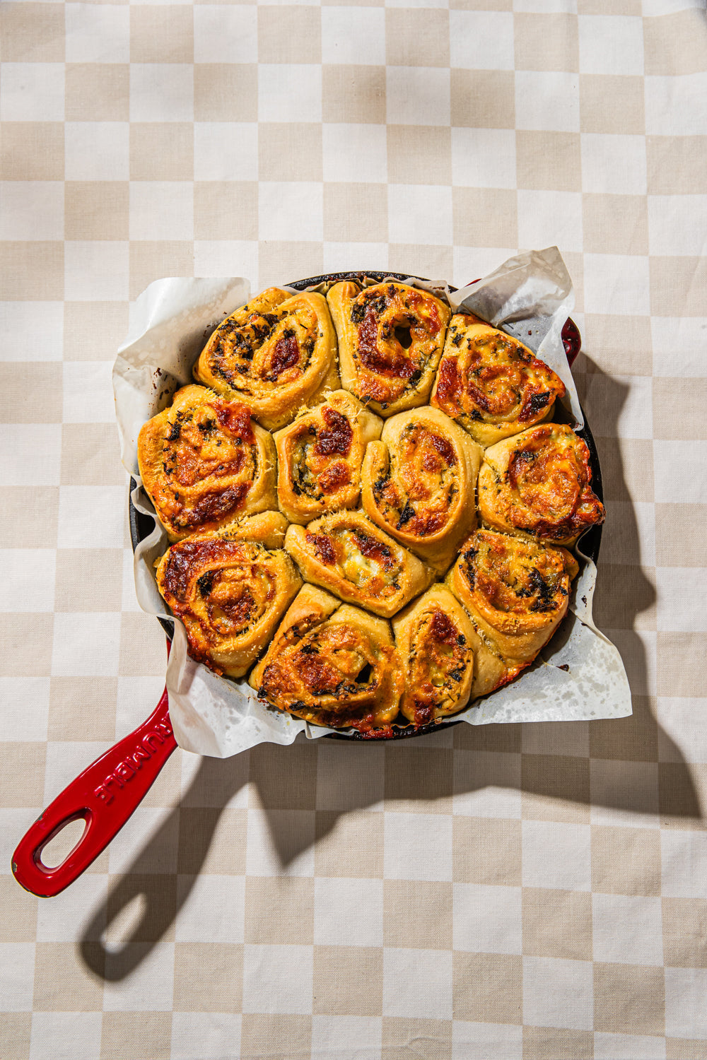 Cheese and garlic scrolls