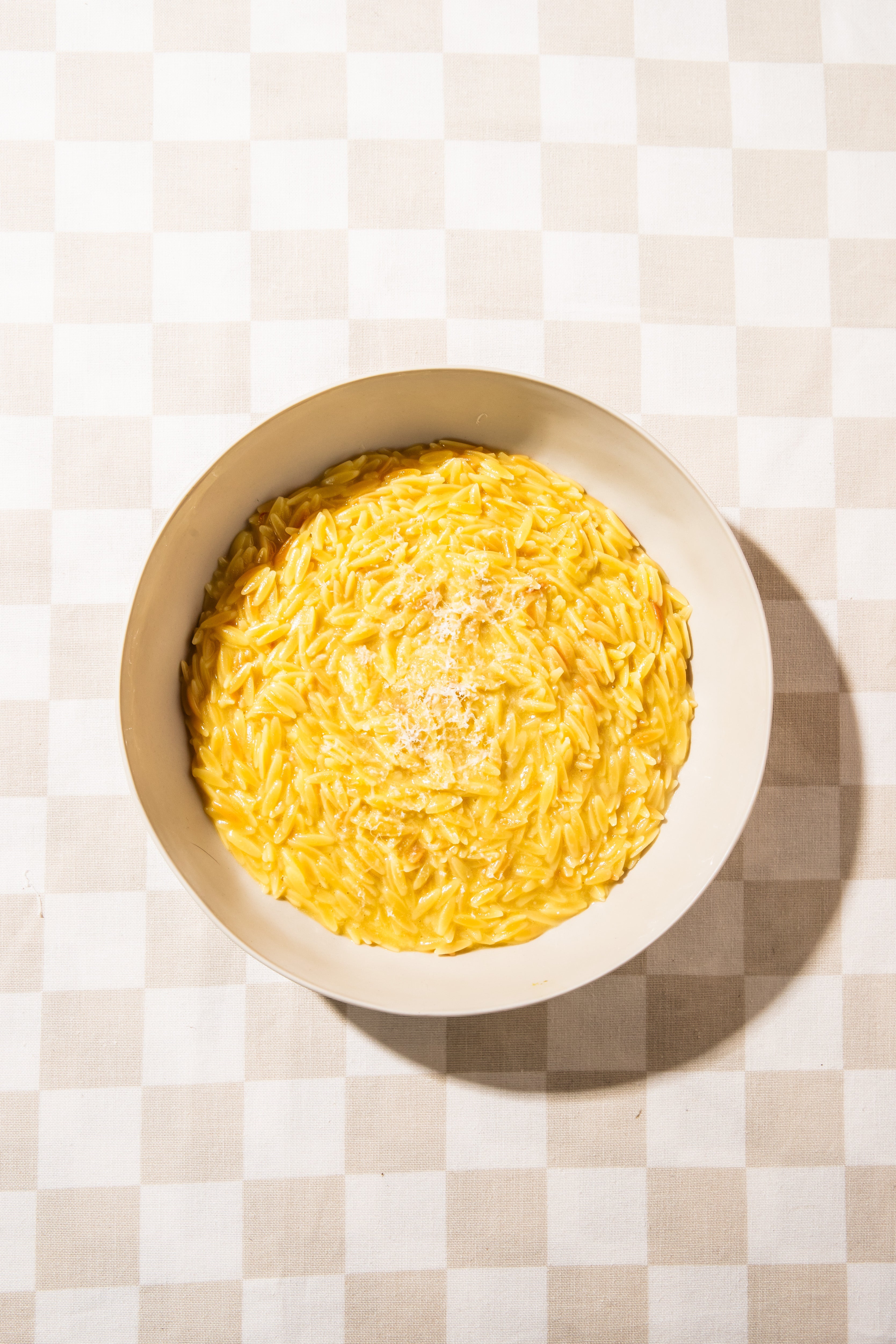 Creamy, golden orzo