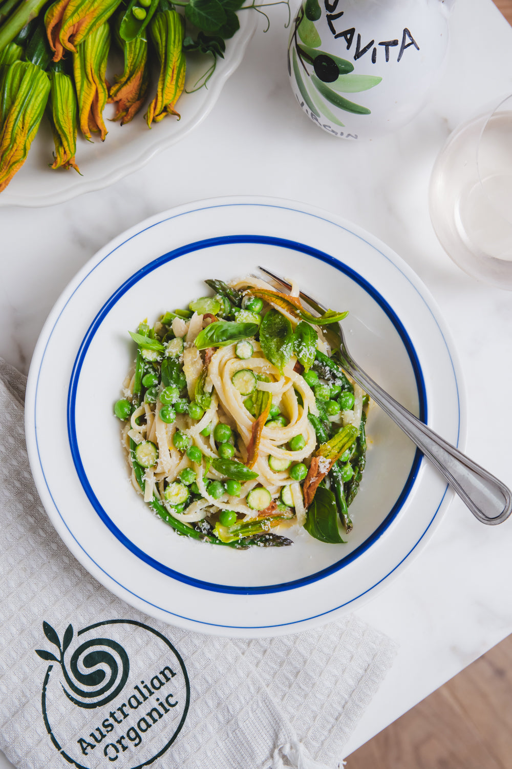 Spring vegetables and a silky, lemon butter pasta