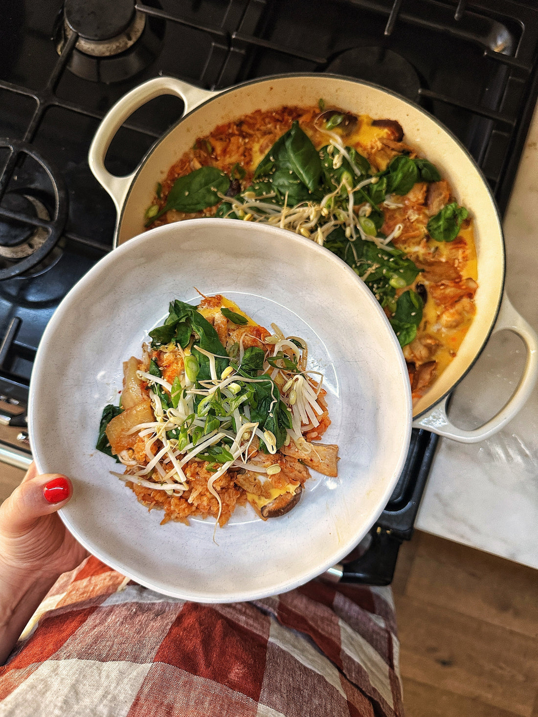 One pot kimchi chicken and rice