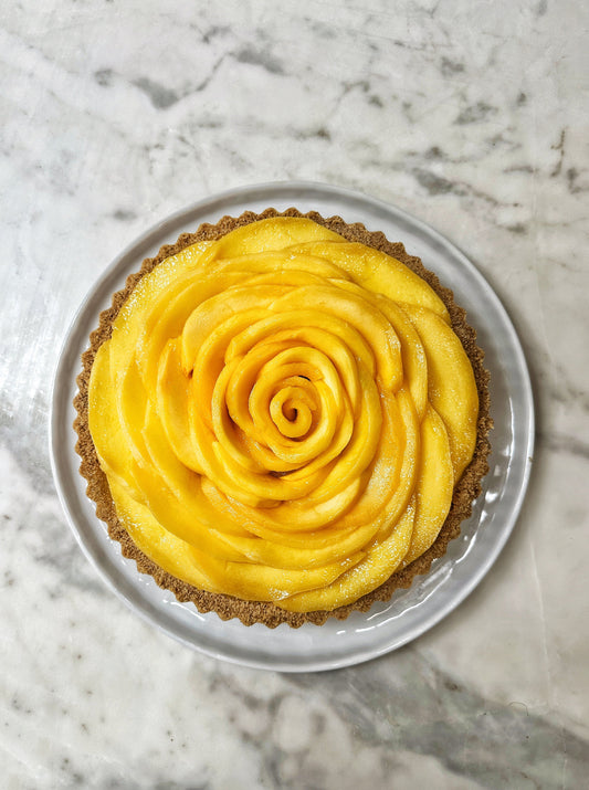 Mango and vanilla gelato tart