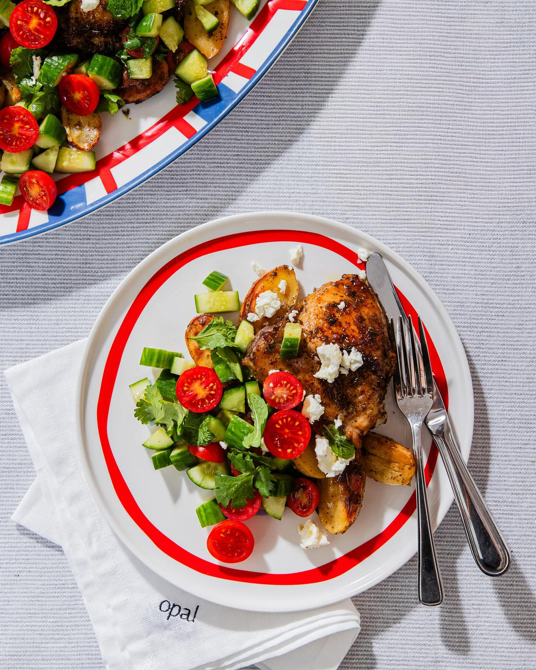 Zesty chicken tray bake with golden, lemon-soaked potatoes