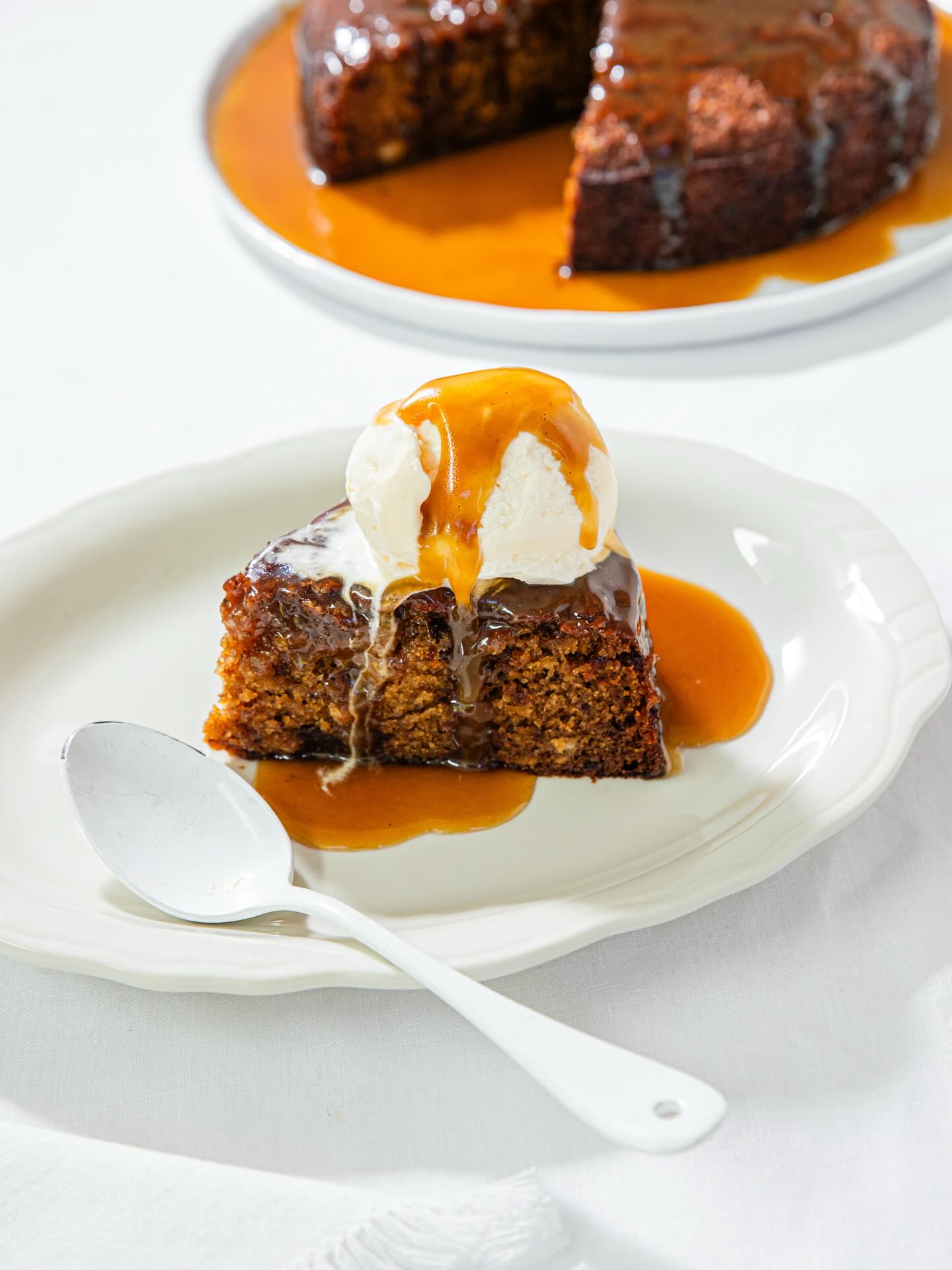 Sticky date and ginger beer pudding with a salted butterscotch sauce