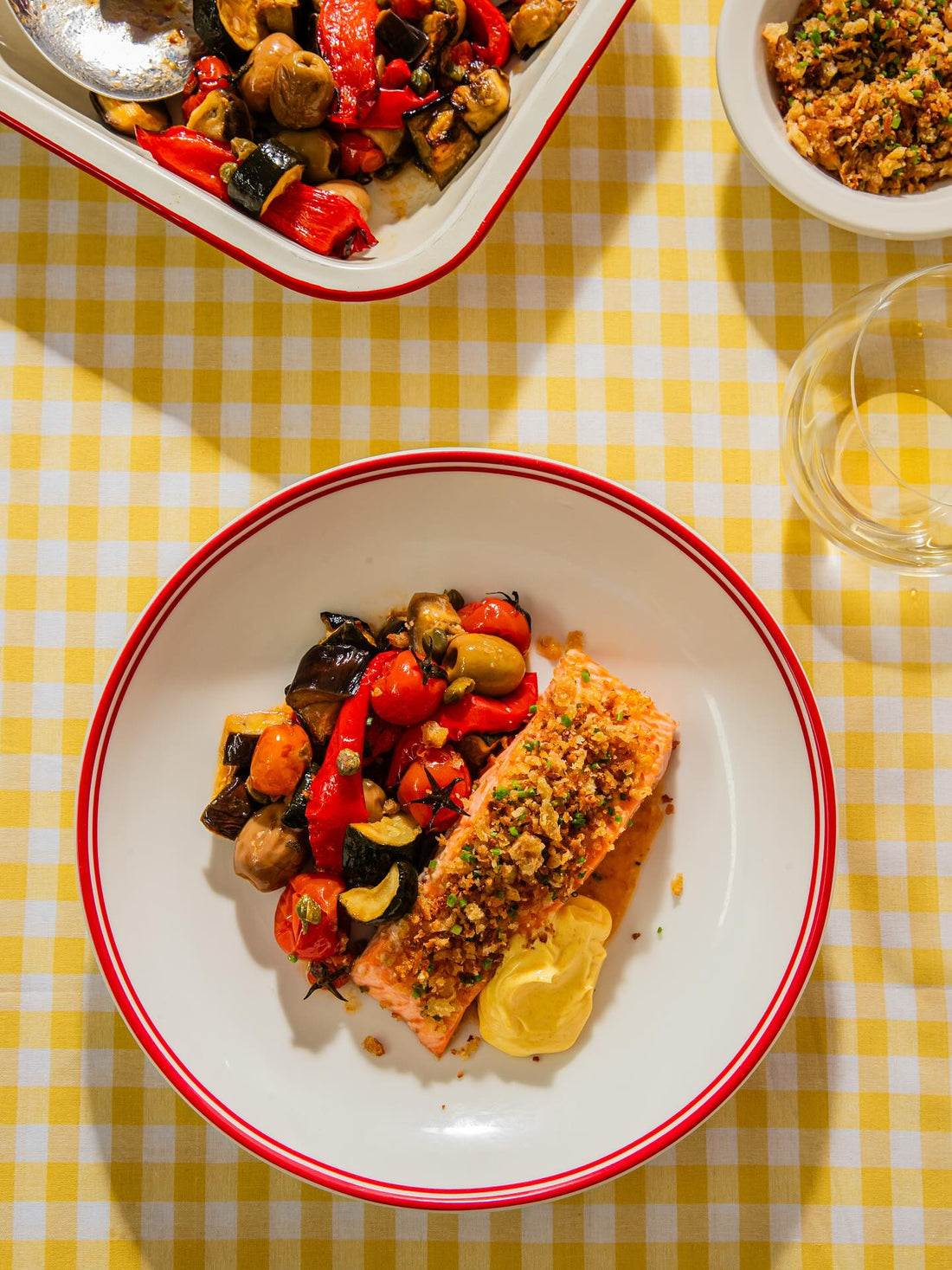 Mediterranean vegetable tray bake