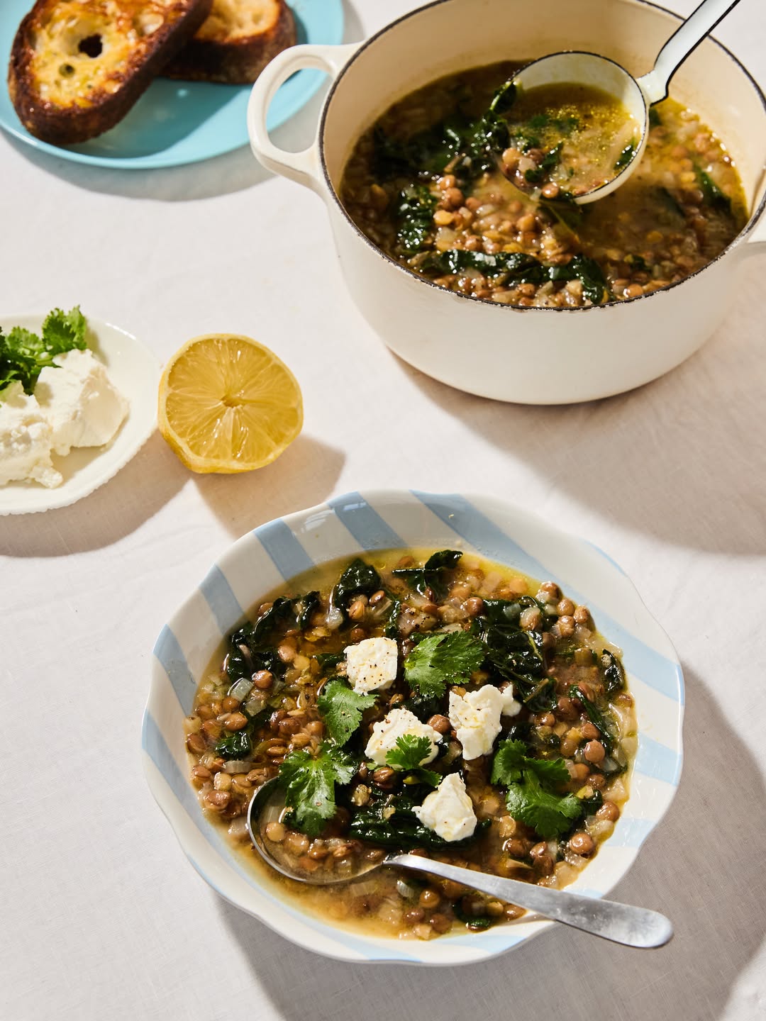 Lentil, lemon and silverbeet soup